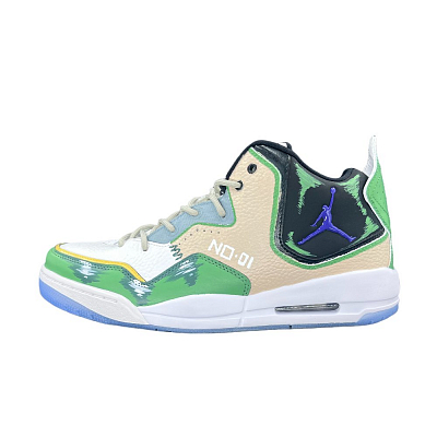 Jordan Courtside 23 HEN Ji Mid Top Vintage Basketball Shoes Men's White Green