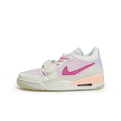 Jordan Legacy 312 Squid Party Pink Mist Aurora Cushioning Wear-Resistant Low-Top Vintage Basketball Shoes Women's Pink