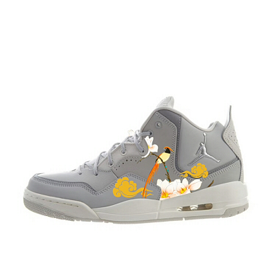 Jordan Courtside 23 Anti-Slip Wear-Resistant Mid-Top Vintage Basketball Shoes Men's Gray