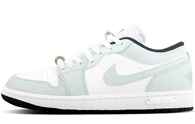 Jordan Air Jordan 1 Vintage Basketball Shoes Unisex Low top White/Green/Yellow