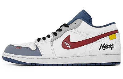 Jordan Air Jordan 1 Vintage Basketball Shoes Men Low Top White/Blue/Red
