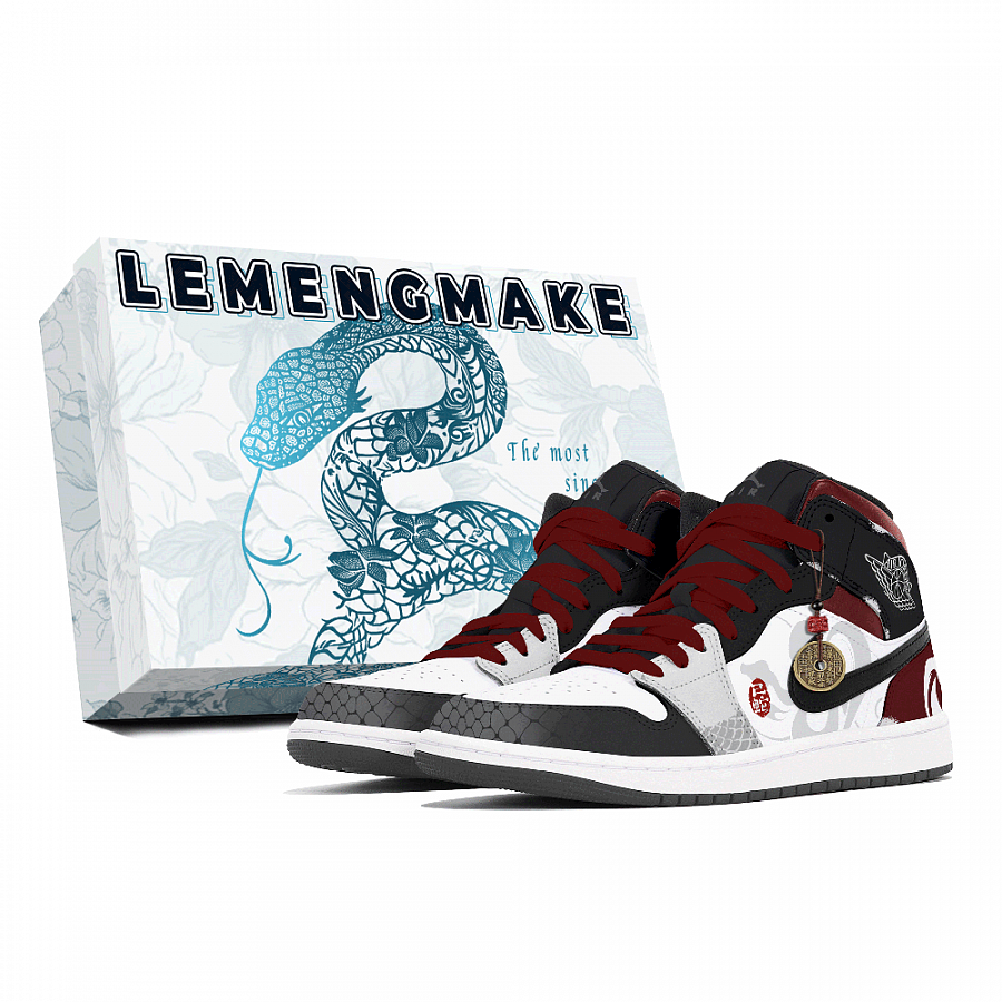 Jordan Air Jordan 1 Joy Lemon Abrasion-Resistant Mid-Top Vintage Basketball Shoes Unisex Black Red купить в интернет-магазине Yoocart с быстрой доставкой по России.