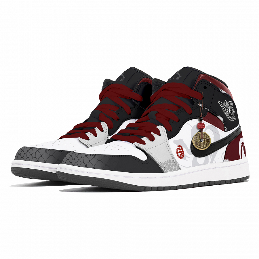 Jordan Air Jordan 1 Joy Lemon Abrasion-Resistant Mid-Top Vintage Basketball Shoes Unisex Black Red купить в интернет-магазине Yoocart с быстрой доставкой по России.