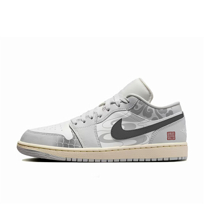 Jordan Air Jordan 1 Low-Top Vintage Basketball Shoes Women's Gray White