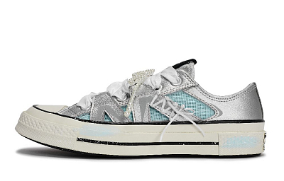Converse 1970s Sea Salt Dream Pearl Abrasion Resistant Low Top Skateboard Shoes Unisex White Blue Silver