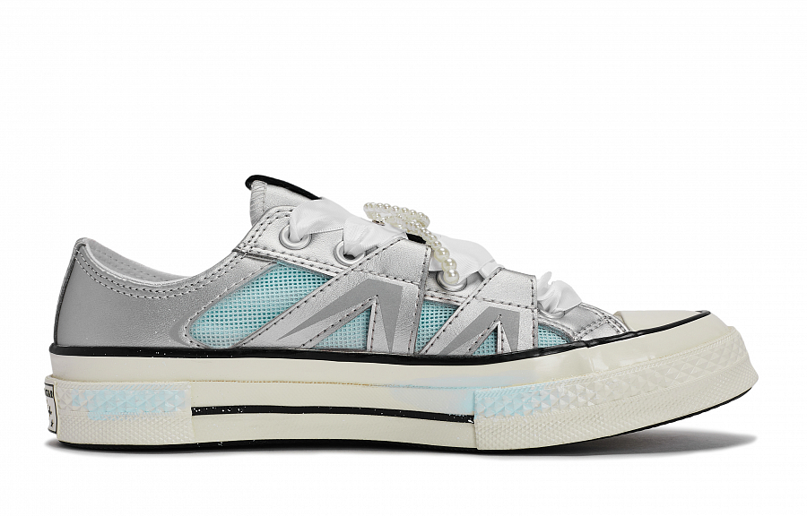 Converse 1970s Sea Salt Dream Pearl Abrasion Resistant Low Top Skateboard Shoes Unisex White Blue Silver купить в интернет-магазине Yoocart с быстрой доставкой по России.