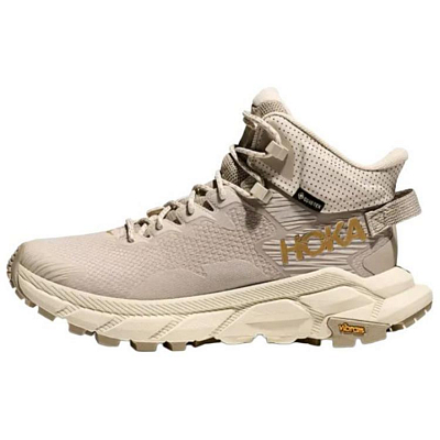 HOKA ONE ONE Trail Code GTX Anti-Slip Wear-Resistant Mid-Top Trekking Shoes Women's Gray Beige