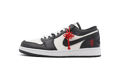 Jordan Air Jordan 1 Extension Cord Anti-Slip Wear-Resistant Low-Top Vintage Basketball Shoes Men's Black White