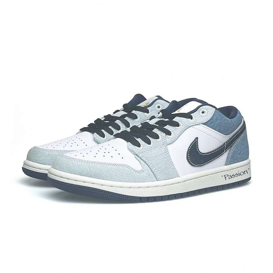 Jordan Air Jordan 1 Vassell Anti Slip Wear Resistant Low Top Vintage Basketball Shoes Men's White Blue купить в интернет-магазине Yoocart с быстрой доставкой по России.
