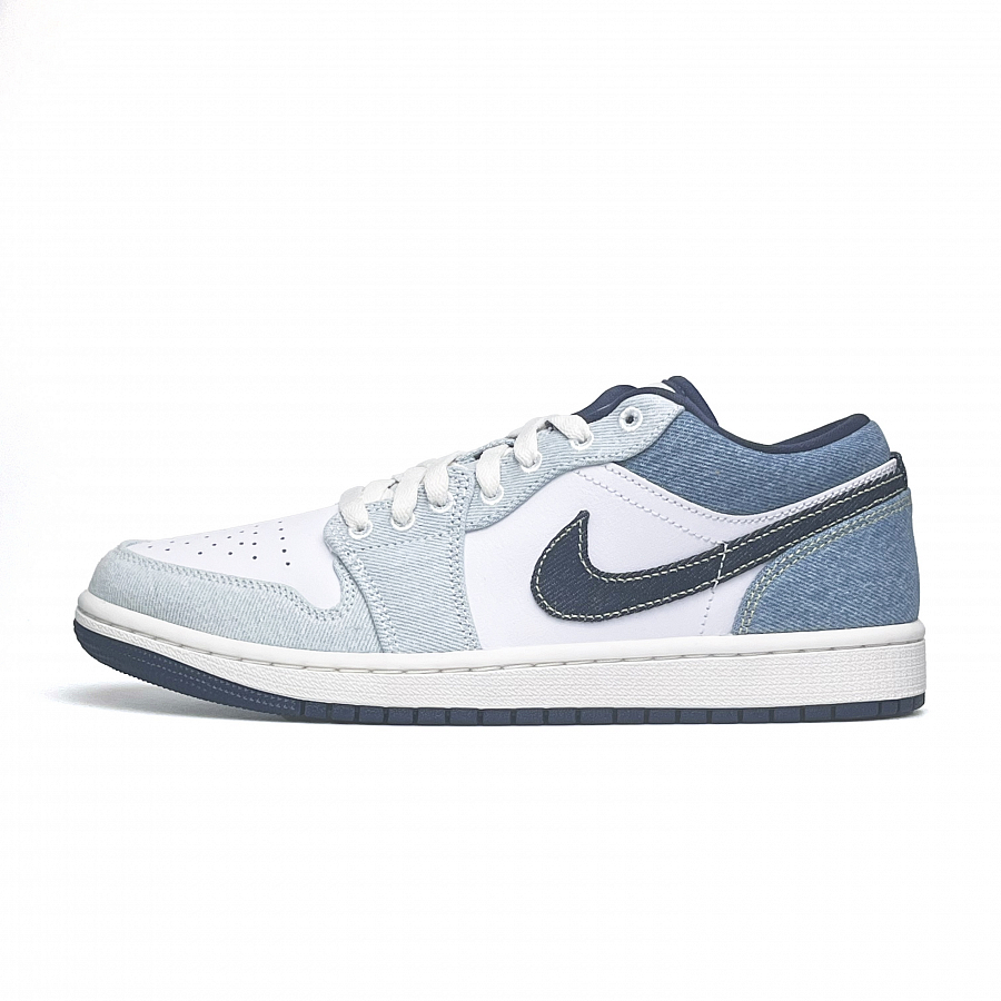 Jordan Air Jordan 1 Vassell Anti Slip Wear Resistant Low Top Vintage Basketball Shoes Men's White Blue купить в интернет-магазине Yoocart с быстрой доставкой по России.