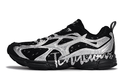 Mizuno Speed Abrasion Resistant Low Top Running Shoes Unisex Black Gray Silver