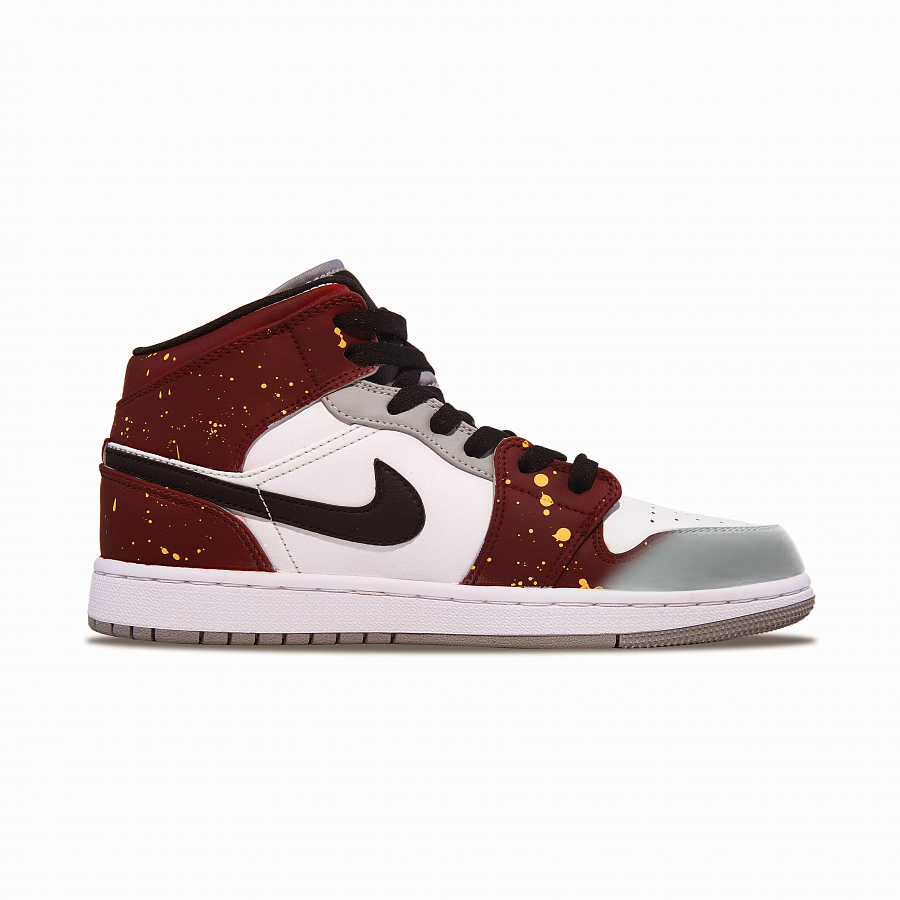 Jordan Air Jordan 1 Slip-Resistant Mid-Top Vintage Basketball Shoes Men's Burgundy купить в интернет-магазине Yoocart с быстрой доставкой по России.