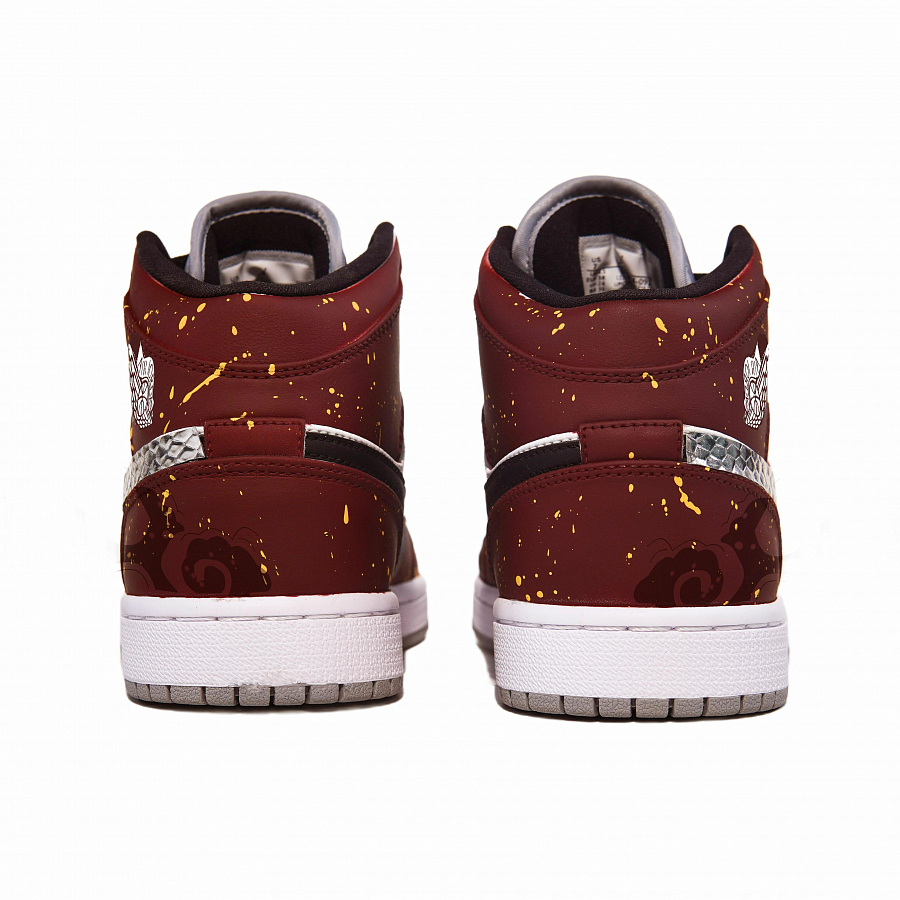 Jordan Air Jordan 1 Slip-Resistant Mid-Top Vintage Basketball Shoes Men's Burgundy купить в интернет-магазине Yoocart с быстрой доставкой по России.