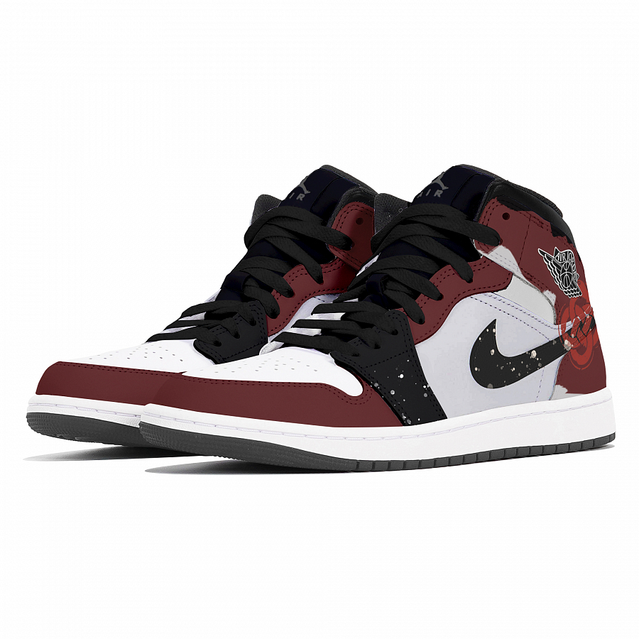 Jordan Air Jordan 1 Joy Lemon Abrasion-Resistant Mid-Top Vintage Basketball Shoes Unisex Black Red купить в интернет-магазине Yoocart с быстрой доставкой по России.