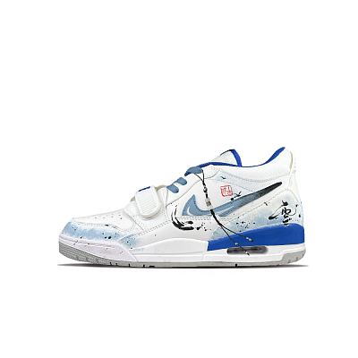 JORDAN Legacy 312 Vintage Basketball Shoes Men Low-Top White Blue