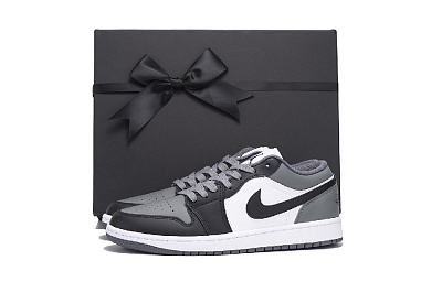 Jordan Air Jordan 1 Anti-Slip And Wear-Resistant Coverage Low-Top Vintage Basketball Shoes Unisex Light Gray White