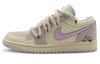 Jordan Air Jordan 1 Wear-Resistant Low-Top Vintage Basketball Shoes Women's Beige Pink