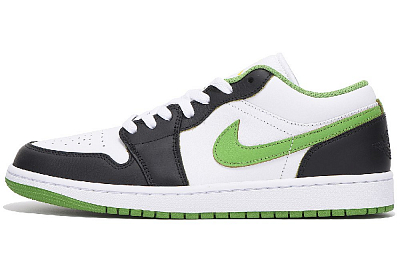 Jordan Air Jordan 1 Coverage Slip Resistant And Abrasion Resistant Low Top Skateboard Shoes Men's White Green