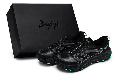 HOKA ONE ONE Mafate Speed 2 Abrasion Resistant Low Top Running Shoes Unisex Black Gray Tiffany