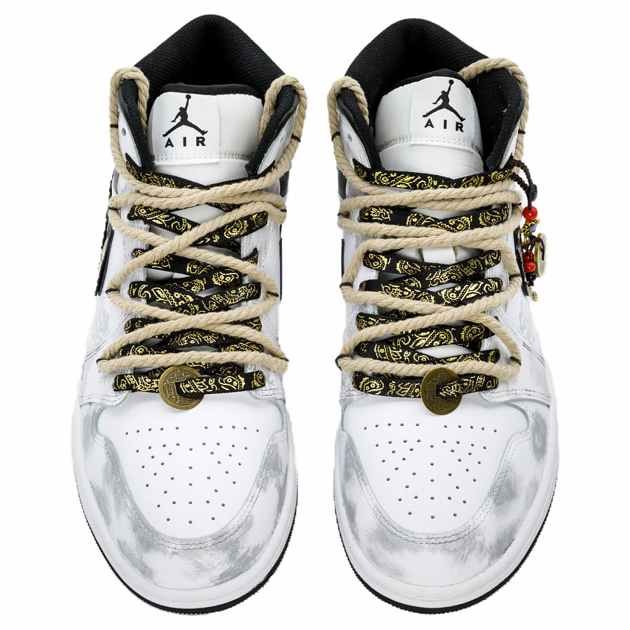 Jordan Air Jordan 1 Basketball Shoes Men Mid Top White/Black купить в интернет-магазине Yoocart с быстрой доставкой по России.