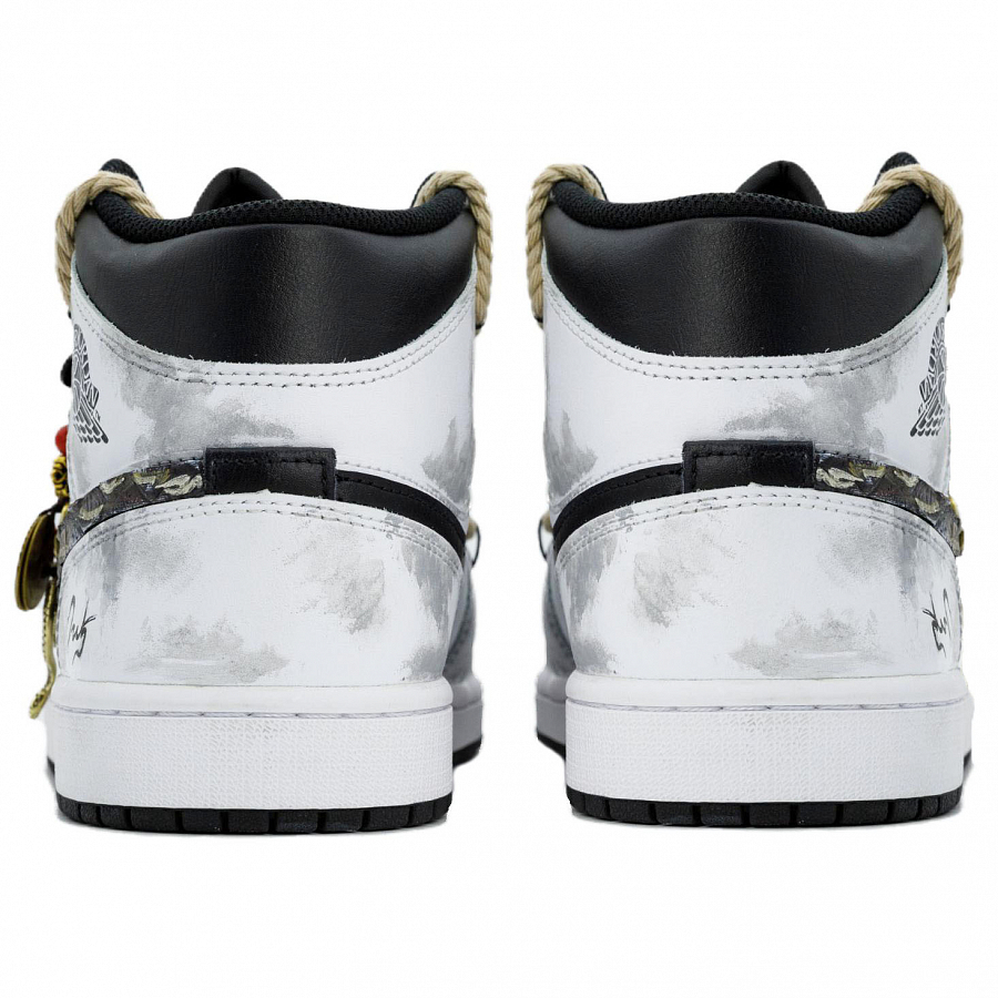 Jordan Air Jordan 1 Basketball Shoes Men Mid Top White/Black купить в интернет-магазине Yoocart с быстрой доставкой по России.