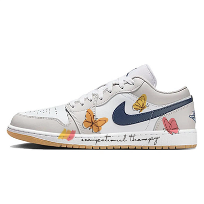 Jordan Air Jordan 1 Low Top Vintage Basketball Shoes Unisex Gray White