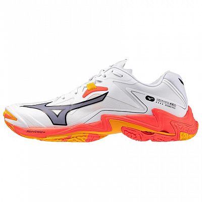 Mizuno Wave Lightning Z8 Low Top Training Shoes Unisex White Orange