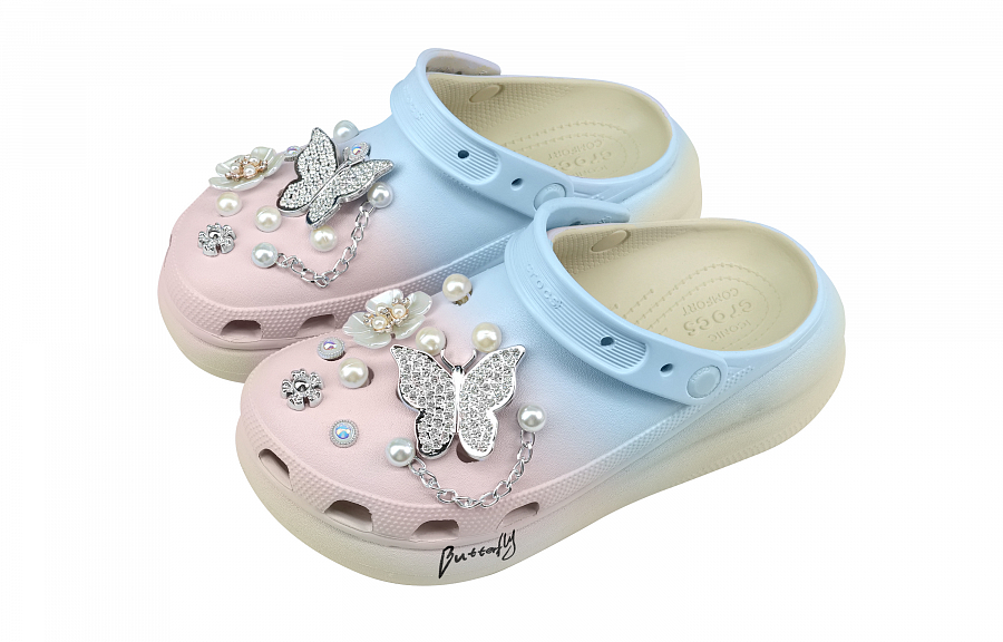 Crocs Crush Clog Butterfly Clogs Unisex Blue Pink купить в интернет-магазине Yoocart с быстрой доставкой по России.