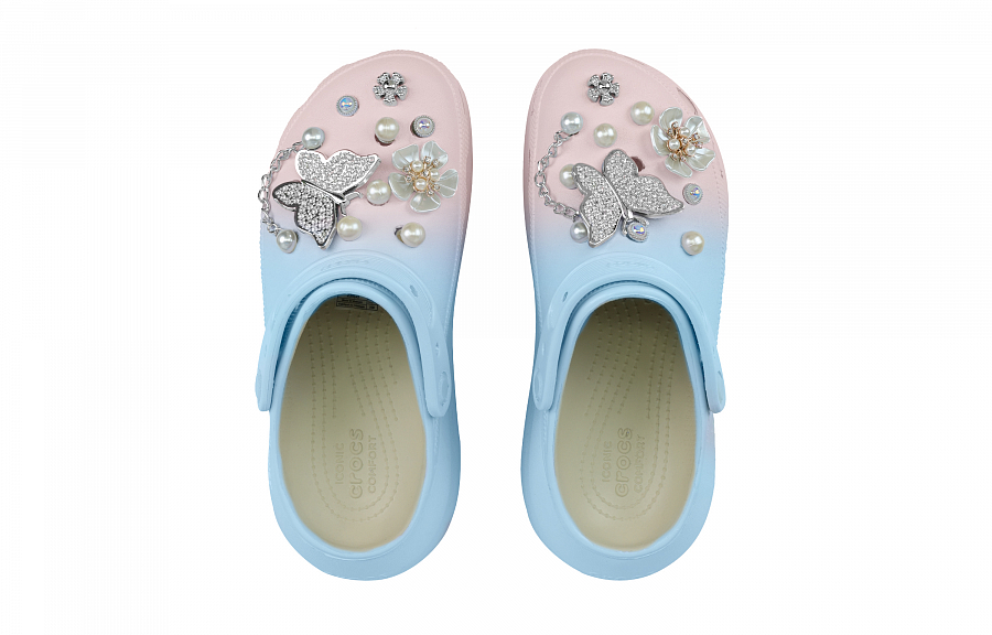 Crocs Crush Clog Butterfly Clogs Unisex Blue Pink купить в интернет-магазине Yoocart с быстрой доставкой по России.