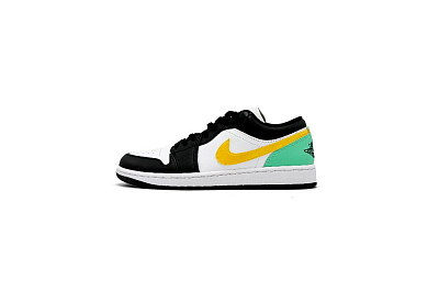 Jordan Air Jordan 1 Anti-Slip Wear-Resistant Low-Top Vintage Basketball Shoes Men's Yellow Green
