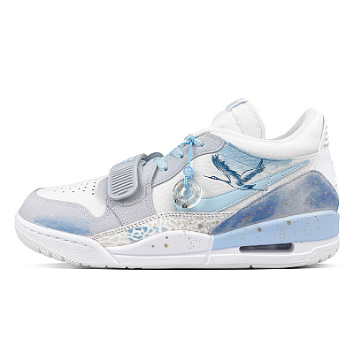 Jordan Legacy 312 Cushioning Low-Top Vintage Basketball Shoes Men's Blue White Gray