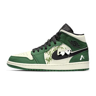 Jordan Air Jordan 1 Vintage Basketball Shoes Men Mid Top White/Green