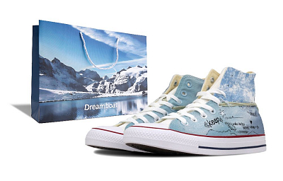 Converse Chuck Taylor Hi Western Coastline Abrasion Resistant High Top Canvas Shoes Unisex Bright White Blue