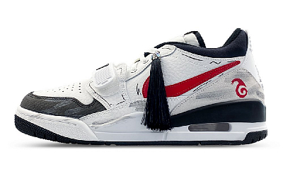 Jordan Legacy 312 Abrasion Resistant Slip Resistant Low Top Vintage Basketball Shoes Men's Black White