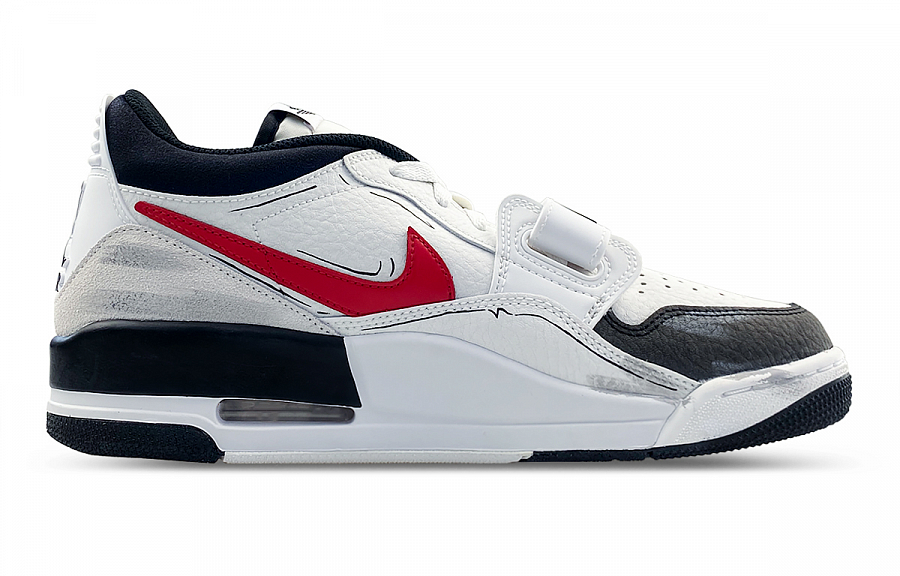 Jordan Legacy 312 Abrasion Resistant Slip Resistant Low Top Vintage Basketball Shoes Men's Black White купить в интернет-магазине Yoocart с быстрой доставкой по России.