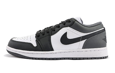 Jordan Air Jordan 1 Slip Resistant And Abrasion Resistant Coverage Low Top Vintage Basketball Shoes Unisex Light Gray
