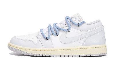 Jordan Air Jordan 1 Anti-Slip And Wear-Resistant Coverage Low-Top Vintage Basketball Shoes Women's Gray White
