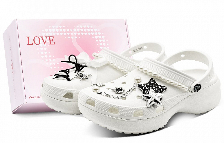 Crocs Classic Platform Clog Star Clogs Unisex White купить в интернет-магазине Yoocart с быстрой доставкой по России.