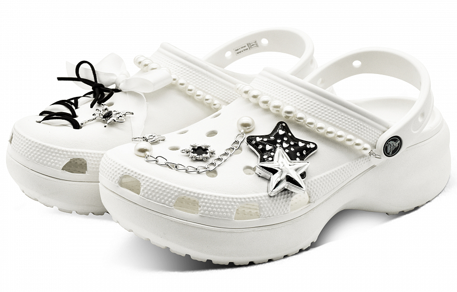 Crocs Classic Platform Clog Star Clogs Unisex White купить в интернет-магазине Yoocart с быстрой доставкой по России.