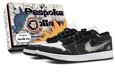 Jordan Air Jordan 1 Anti Slip Wear Resistant Low Top Vintage Basketball Shoes Unisex Black