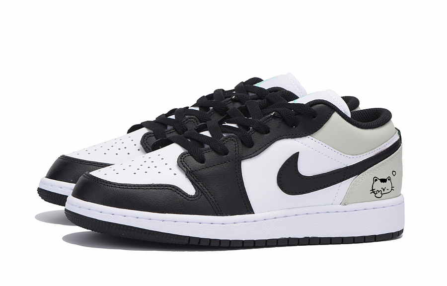 Jordan Air Jordan 1 Wear-Resistant Low-Top Vintage Basketball Shoes Men's Black Gray купить в интернет-магазине Yoocart с быстрой доставкой по России.