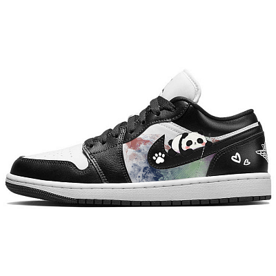 Jordan Air Jordan 1 Cushioned Slip-Resistant Low-Top Vintage Basketball Shoes Women's Black