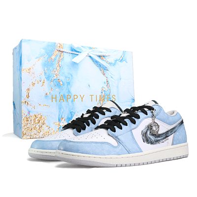 Jordan Air Jordan 1 Skateboard Shoes Unisex Low Top Carolina Blue/Black