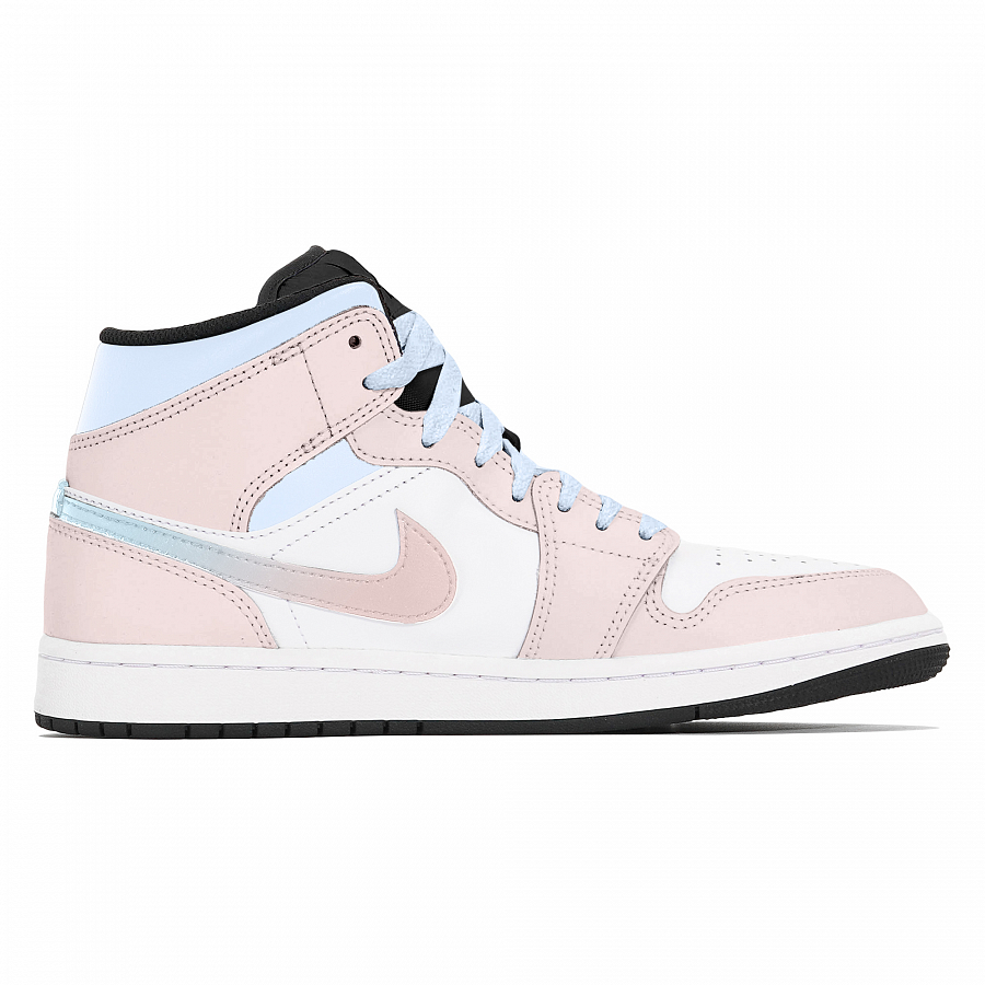 Jordan Air Jordan 1 Abrasion-Resistant Mid-Top Vintage Basketball Shoes Unisex White Pink купить в интернет-магазине Yoocart с быстрой доставкой по России.