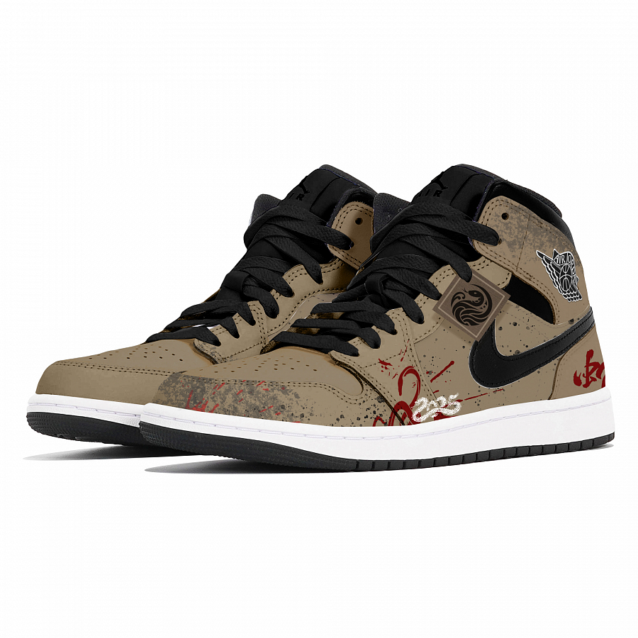 Jordan Air Jordan 1 Abrasion-Resistant Mid-Top Vintage Basketball Shoes Unisex Brown купить в интернет-магазине Yoocart с быстрой доставкой по России.