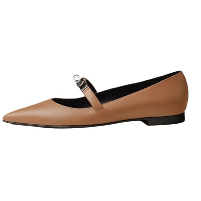 HERMES Kelly Casual Single Shoes Women's Light Brown