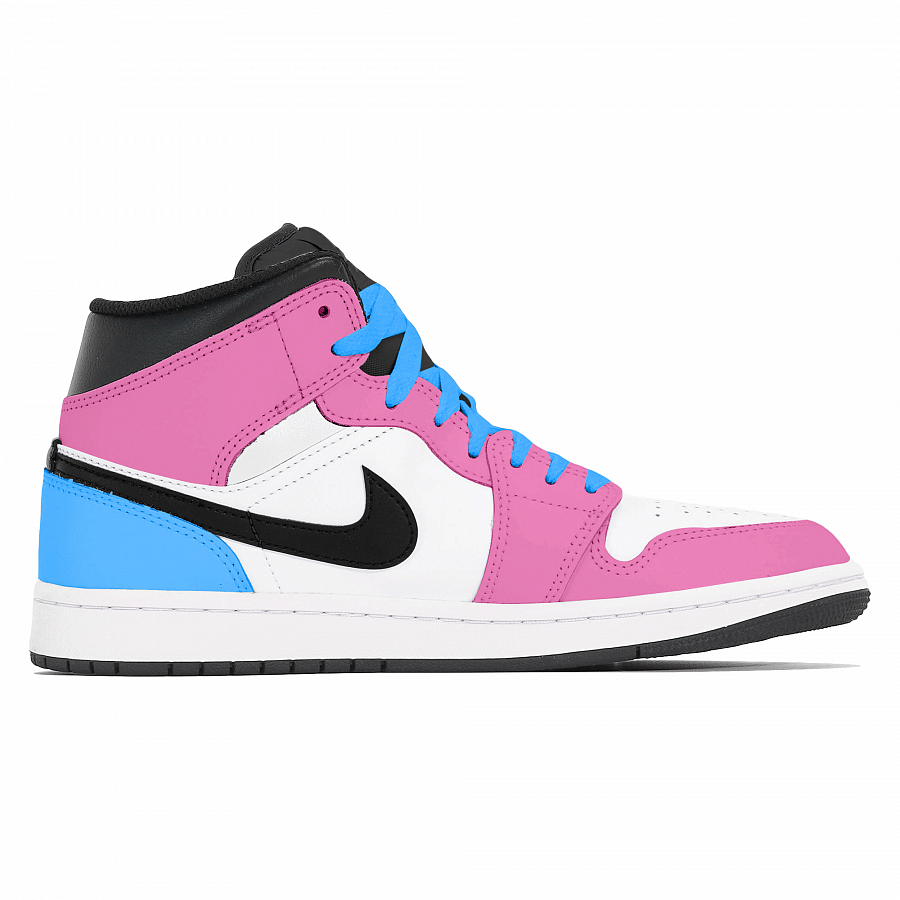 Jordan Air Jordan 1 Dust, Cyber, Box Abrasion Resistant Mid Top Vintage Basketball Shoes Men's Pink Blue купить в интернет-магазине Yoocart с быстрой доставкой по России.