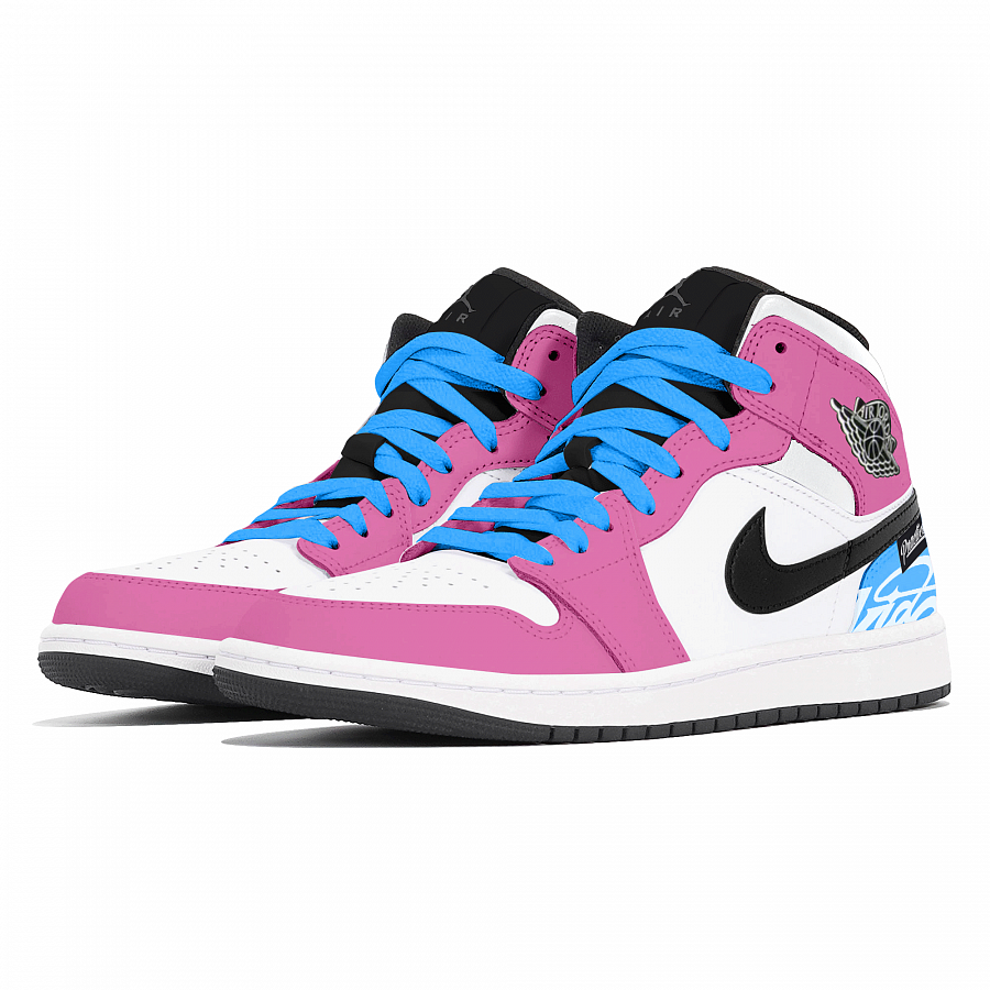 Jordan Air Jordan 1 Dust, Cyber, Box Abrasion Resistant Mid Top Vintage Basketball Shoes Men's Pink Blue купить в интернет-магазине Yoocart с быстрой доставкой по России.