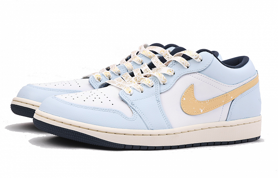 Jordan Air Jordan 1 Anti-Slip And Wear-Resistant Coverage Low-Top Vintage Basketball Shoes Men's Sky Blue купить в интернет-магазине Yoocart с быстрой доставкой по России.