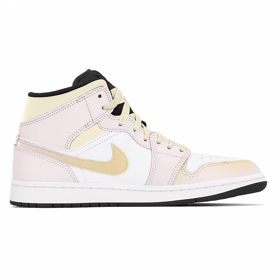 Jordan Air Jordan 1 Joy Lemon Abrasion-Resistant Mid-Top Vintage Basketball Shoes Unisex Beige Pink купить в интернет-магазине Yoocart с быстрой доставкой по России.